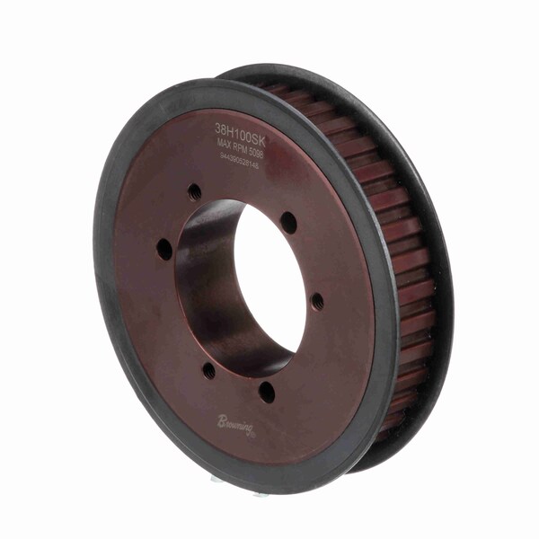 Steel Bushed Bore Gearbelt Pulley, 38H100SK